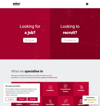 Select Recruitment Ltd platform preview