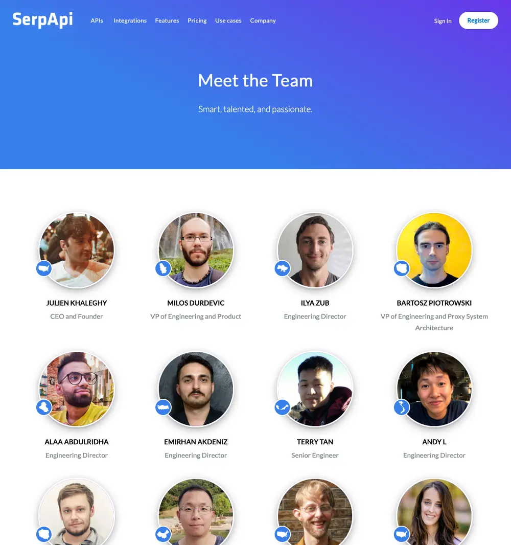 serpapi.com job board platform screenshot showing job search interface