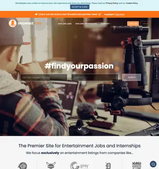 ShowbizJobs platform preview