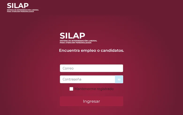 SILAP SNE job board platform screenshot showing job search interface