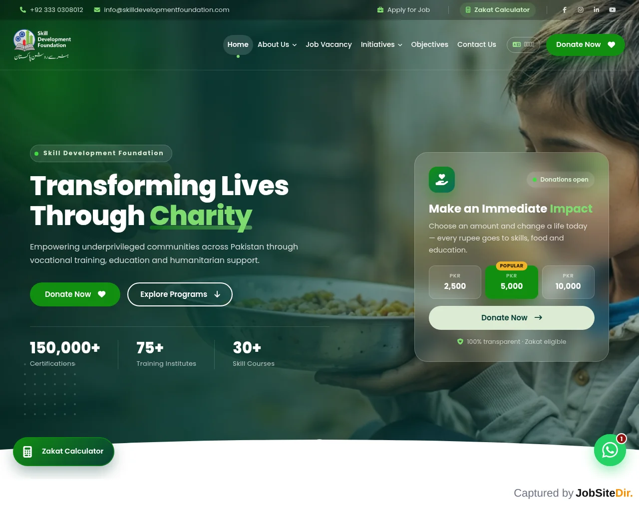 Skill Development Foundation website screenshot