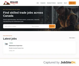 Skilled Trade Jobs Canada platform preview
