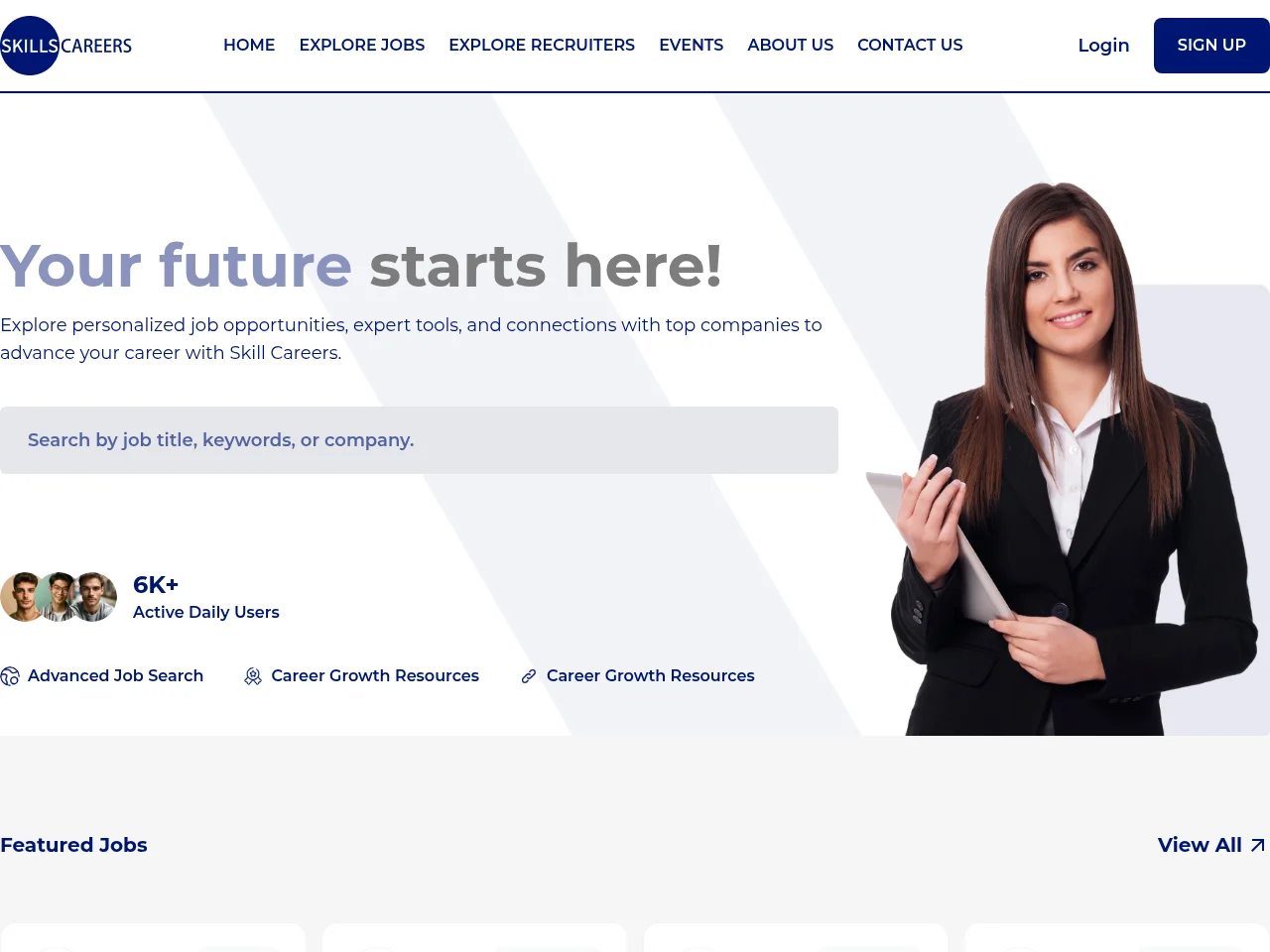 Skill Careers screenshot Skill Careers job board platform screenshot showing job search interface