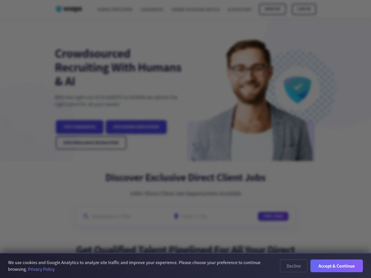 SnapX screenshot SnapX job board platform screenshot showing job search interface