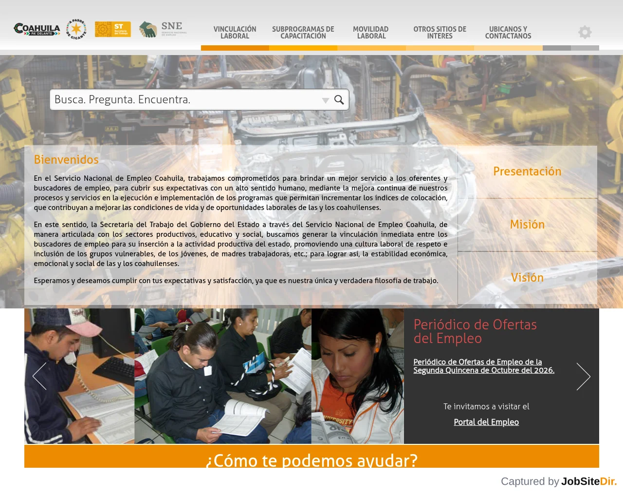 SNE Coahuila website screenshot