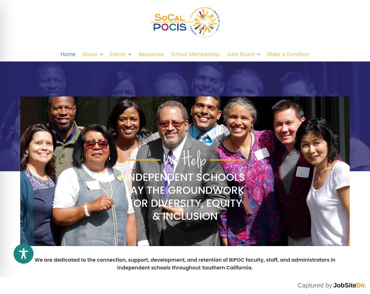 Southern California People of Color in Independent Schools website screenshot