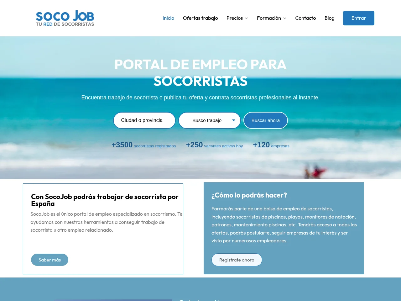 SocoJob job board platform screenshot showing job search interface