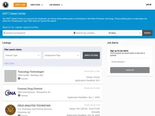 Society of Forensic Toxicologists Career Center screenshot preview