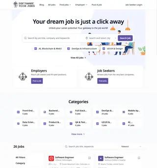 Software Tech Jobs platform preview