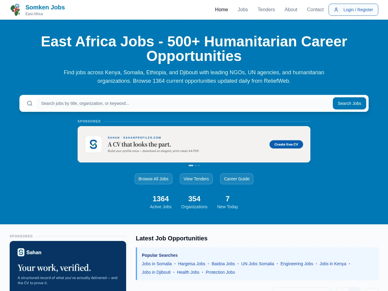 Somken Jobs screenshot Somken Jobs job board platform screenshot showing job search interface