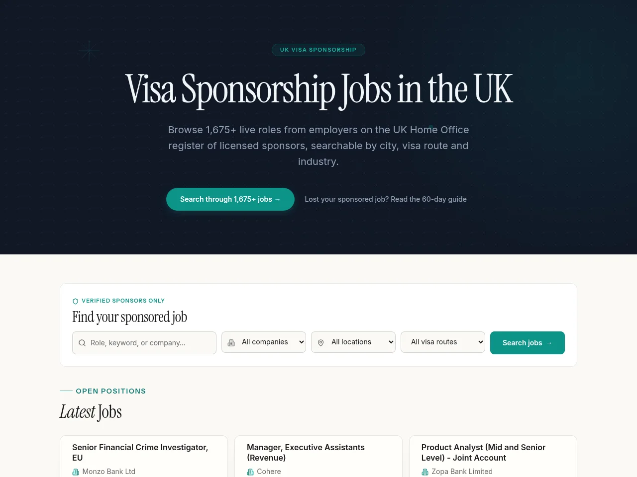 Sponsored Jobs UK screenshot Sponsored Jobs UK job board platform screenshot showing job search interface