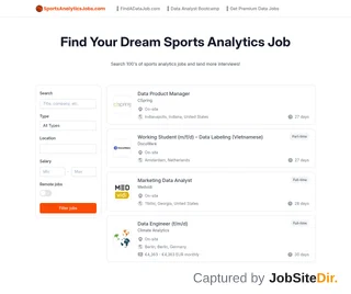 Sports Analytics Jobs platform preview