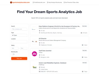 Sports Analytics Jobs screenshot preview