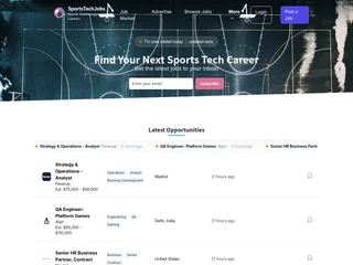 SportsTechJobs platform preview