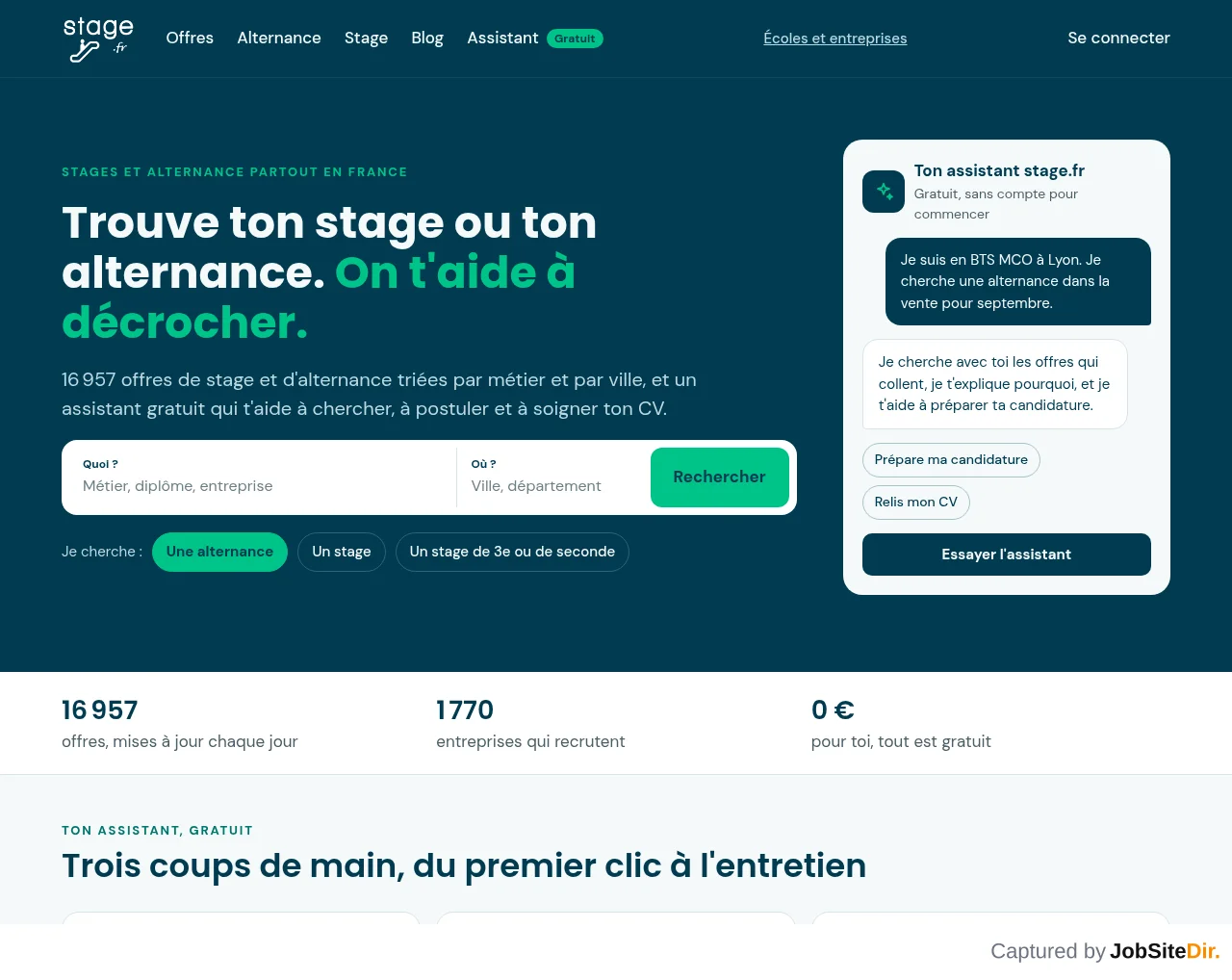 Stage.fr website screenshot
