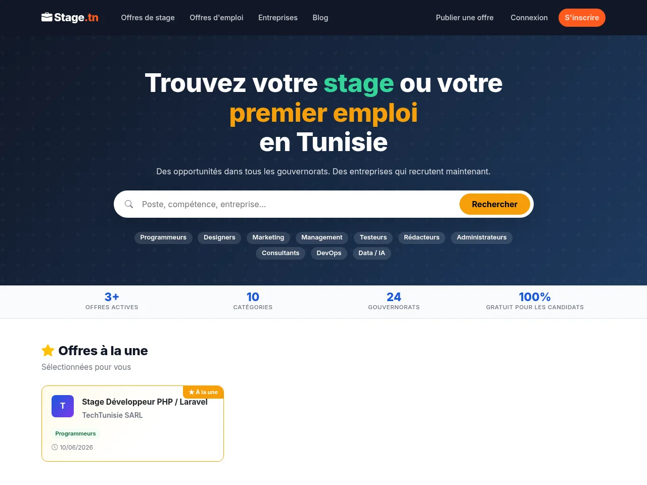 Stage.tn screenshot Stage.tn website screenshot