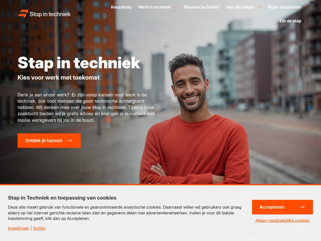 Stap in Techniek screenshot Stap in Techniek job board platform screenshot showing job search interface