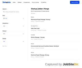 Startupjobs.no screenshot preview