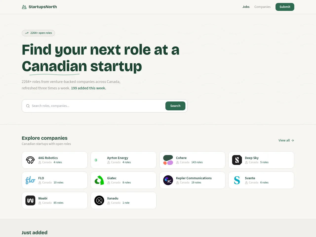 StartupsNorth Jobs screenshot StartupsNorth Jobs job board platform screenshot showing job search interface