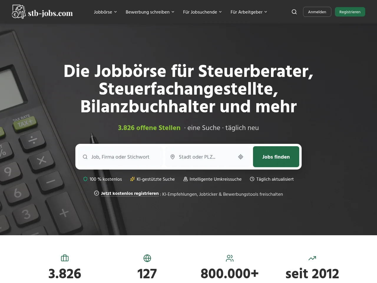 Stb-Jobs.com job board platform screenshot showing job search interface