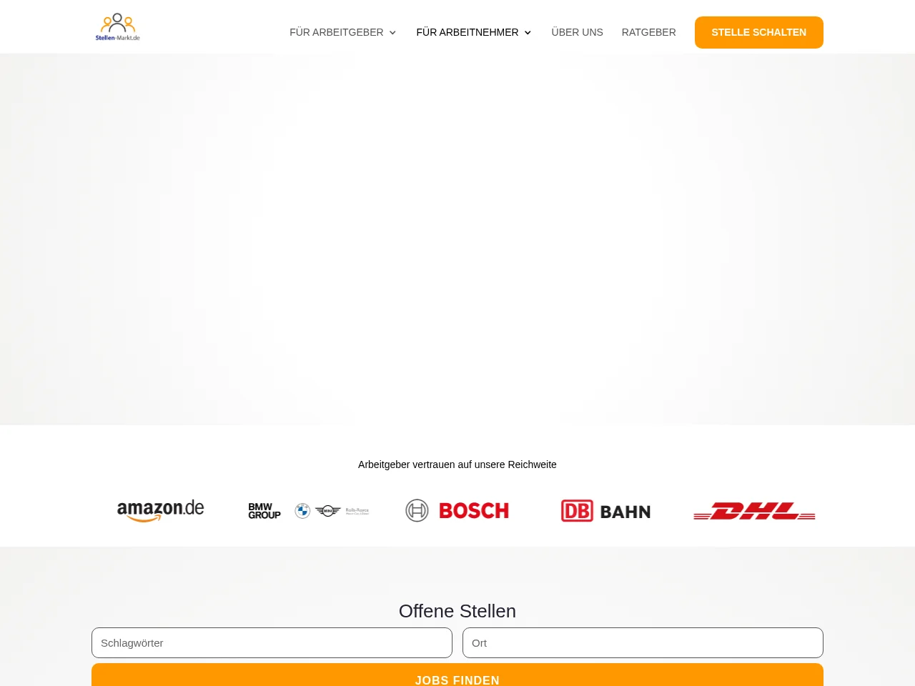Stellen-Markt.de job board platform screenshot showing job search interface