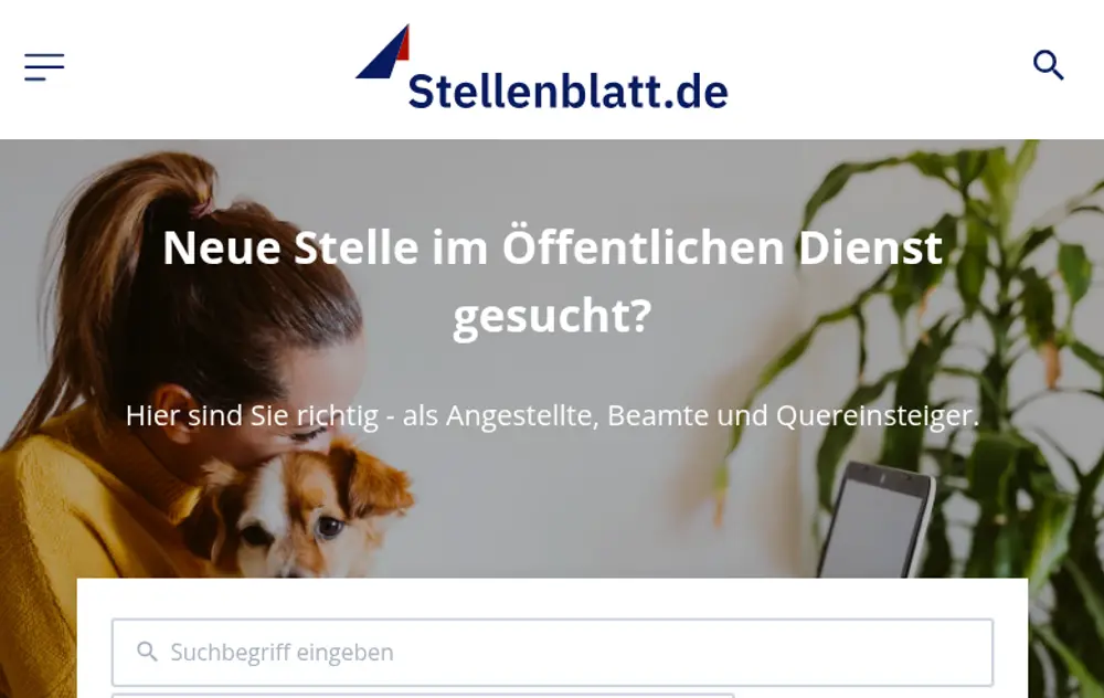 Stellenblatt screenshot Stellenblatt job board platform screenshot showing job search interface