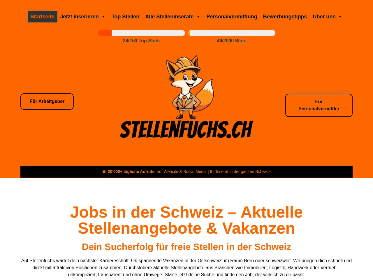 Stellenfuchs screenshot Stellenfuchs job board platform screenshot showing job search interface