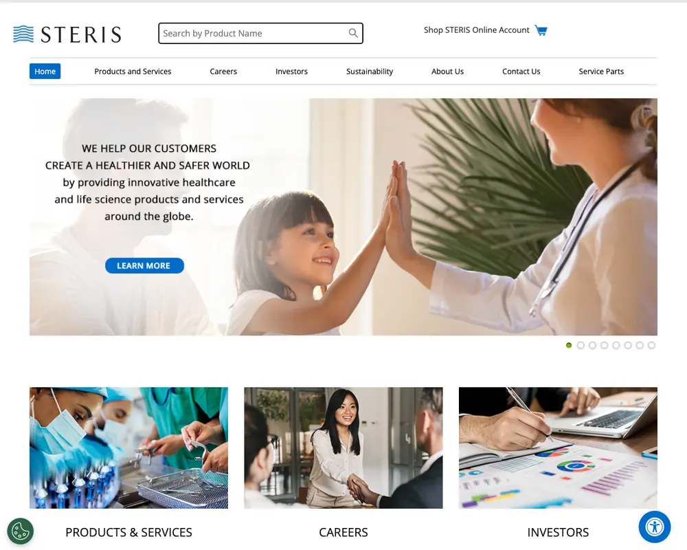 STERIS Careers job board platform screenshot showing job search interface