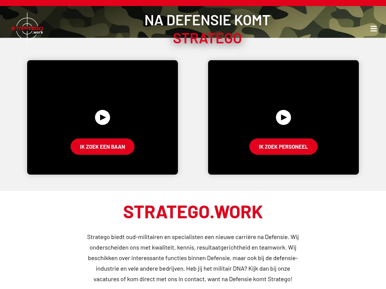 Stratego screenshot Stratego job board platform screenshot showing job search interface