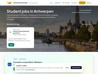 Student Jobs Antwerpen platform preview Student Jobs Antwerpen platform preview