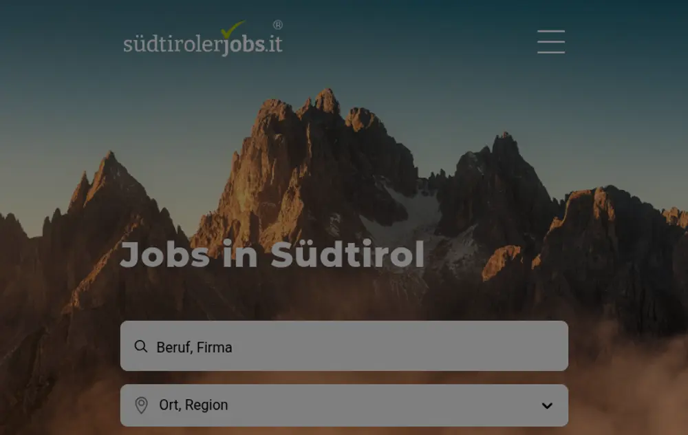 südtirolerjobs.it screenshot südtirolerjobs.it job board platform screenshot showing job search interface