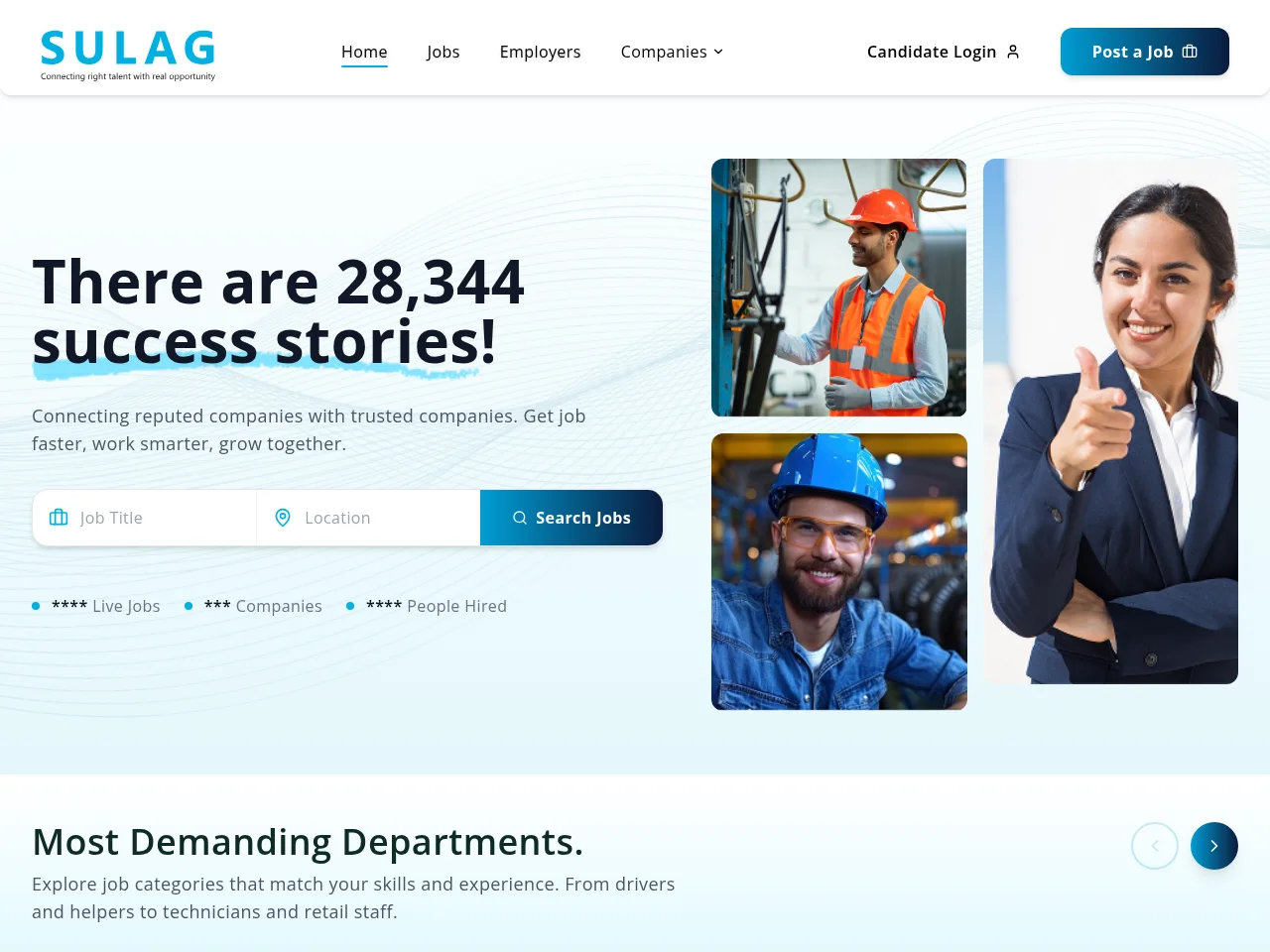 Sulag job board platform screenshot showing job search interface