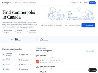 Summerjobs.ca platform preview