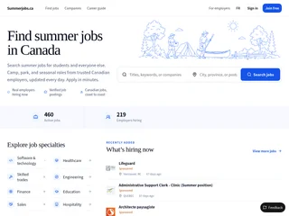 Summerjobs.ca screenshot preview