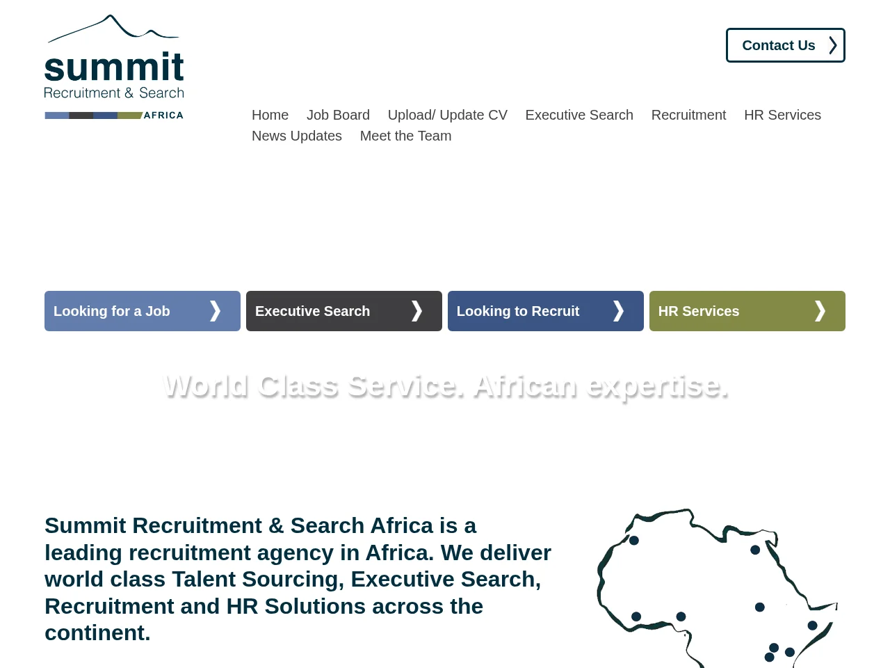 Summit Recruitment & Search Africa screenshot Summit Recruitment & Search Africa job board platform screenshot showing job search interface