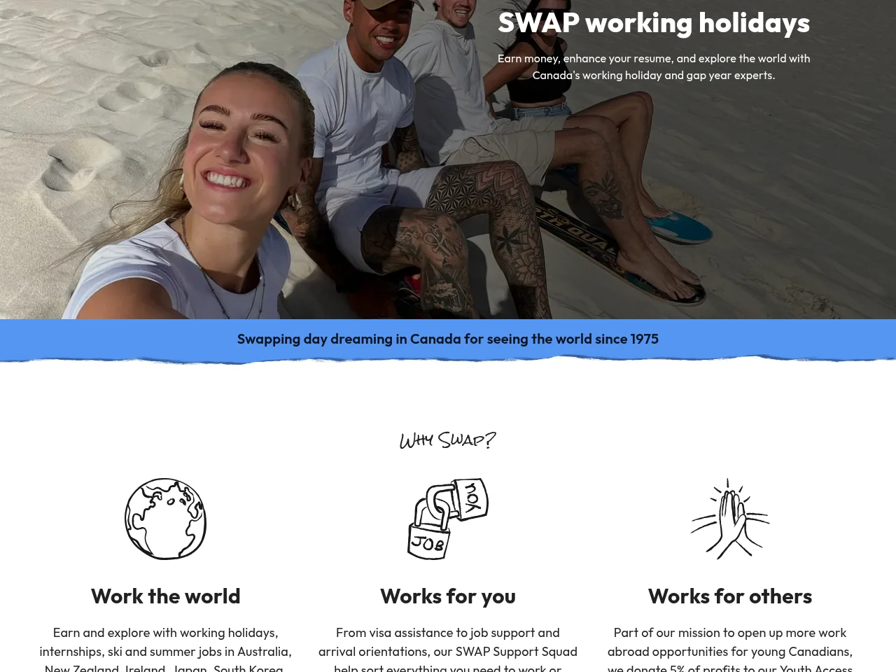 SWAP job board platform screenshot showing job search interface