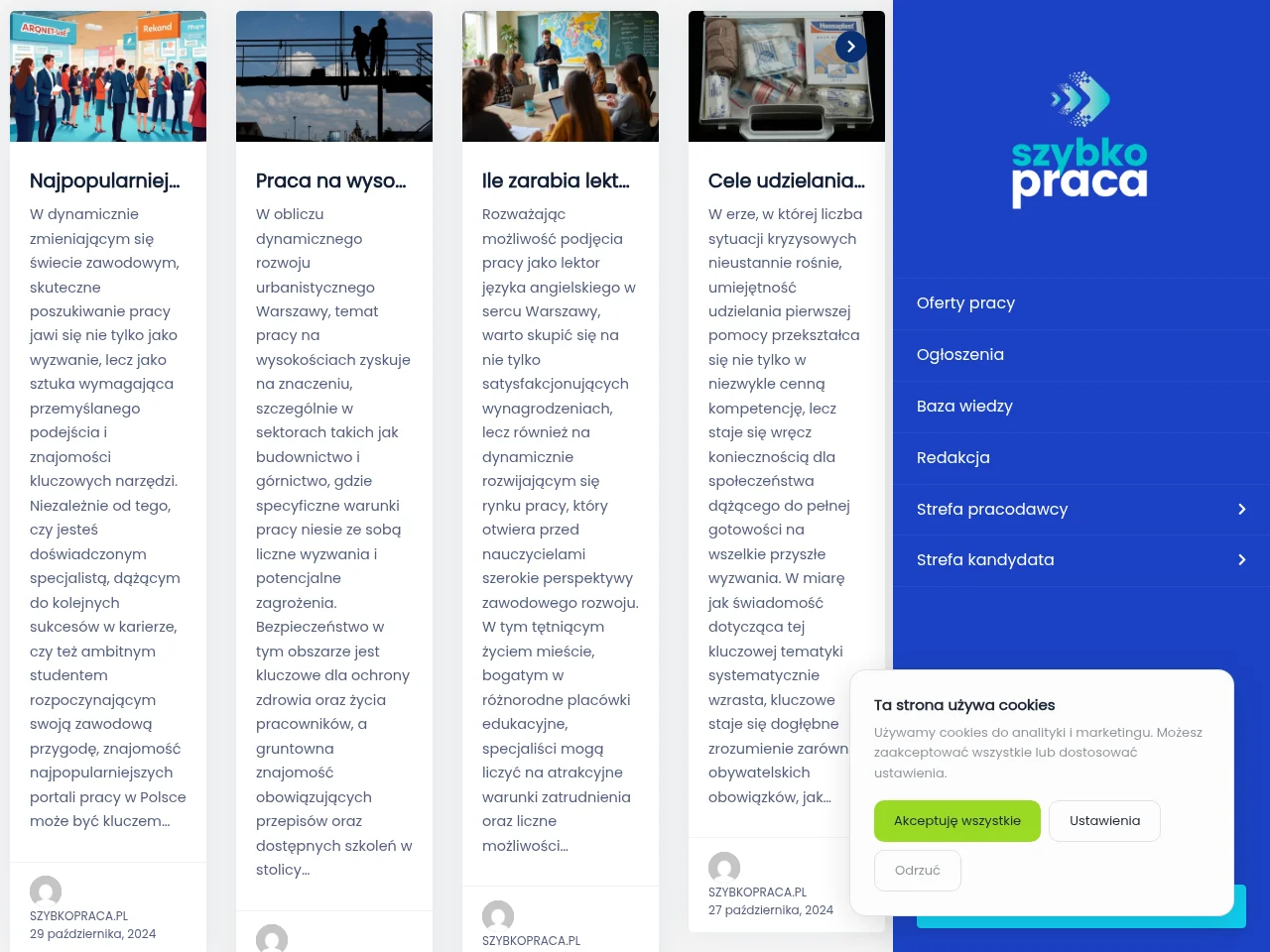 SzybkoPraca.pl screenshot SzybkoPraca.pl job board platform screenshot showing job search interface