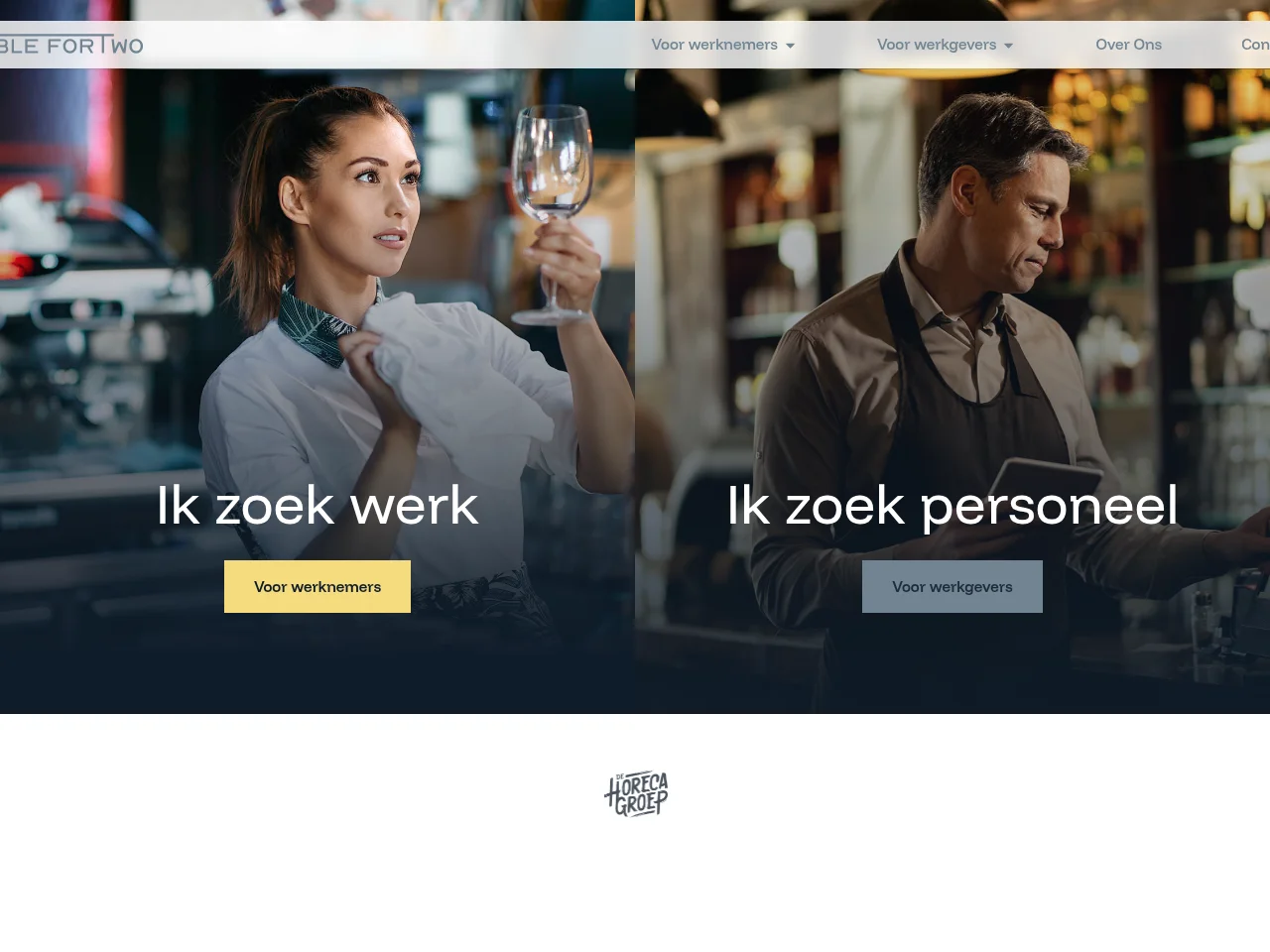 Table for Two job board platform screenshot showing job search interface
