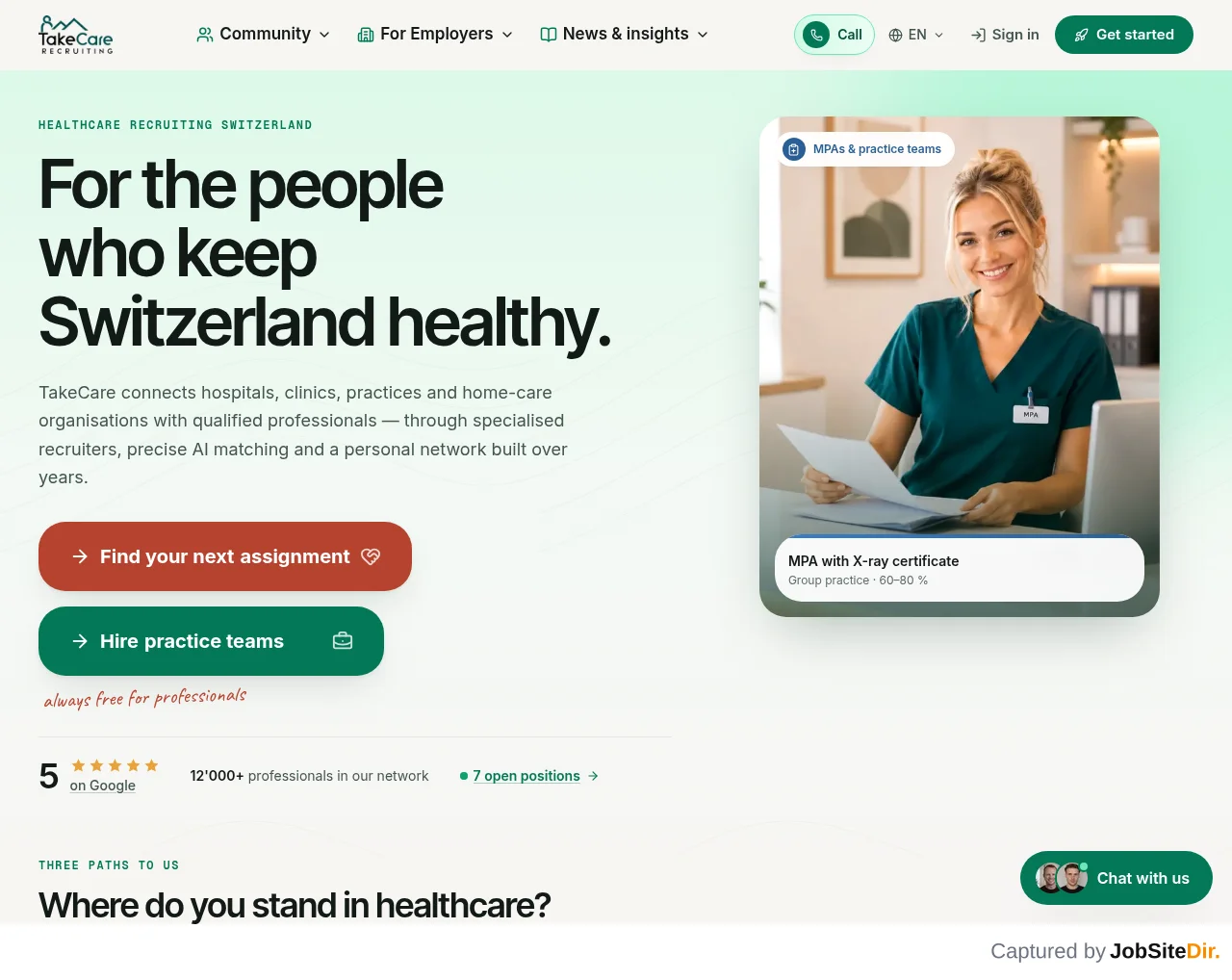 TakeCare screenshot TakeCare website screenshot