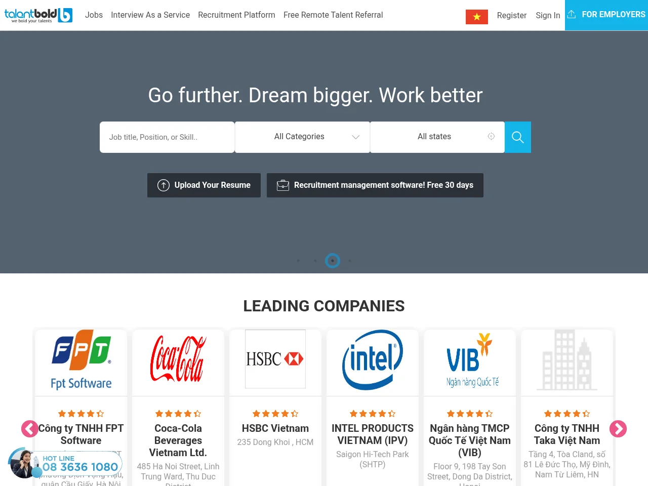 Talentbold job board platform screenshot showing job search interface