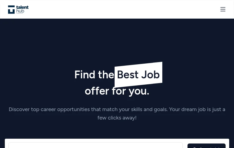 Talenthub job board platform screenshot showing job search interface