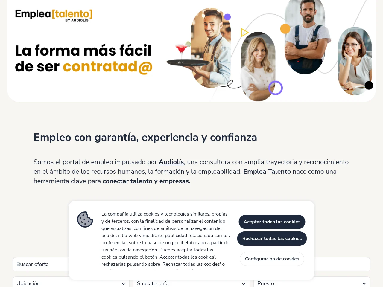 Emplea Talento screenshot Emplea Talento job board platform screenshot showing job search interface
