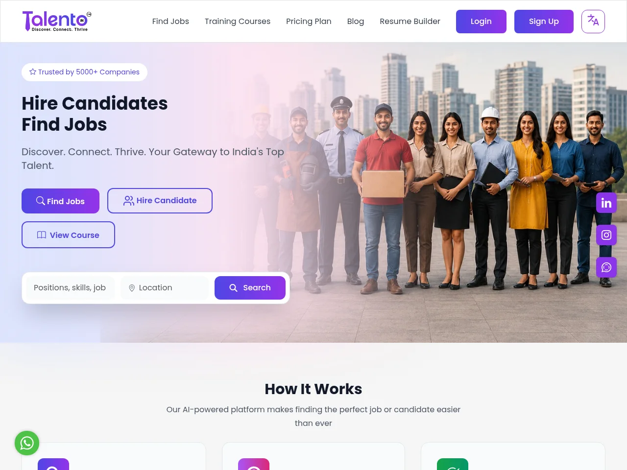 TalentoIndia screenshot TalentoIndia job board platform screenshot showing job search interface
