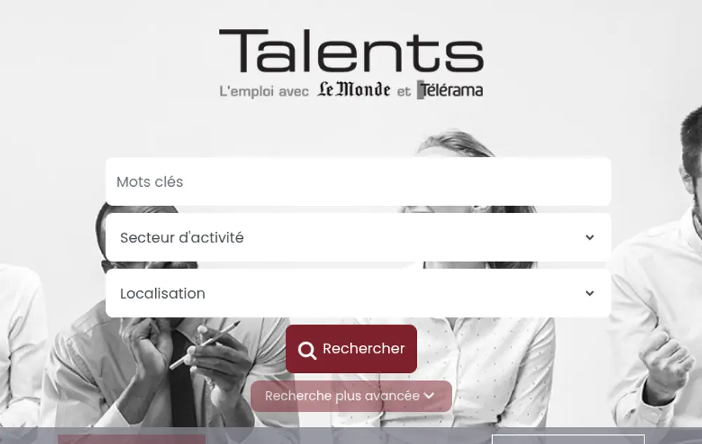Talents.fr screenshot Talents.fr job board platform screenshot showing job search interface