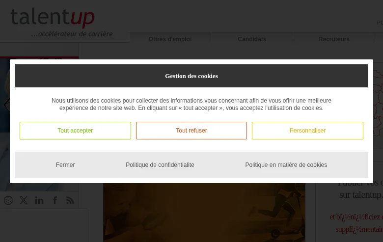 Talentup screenshot Talentup job board platform screenshot showing job search interface