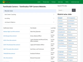 Tamilnaducareers.in screenshot preview