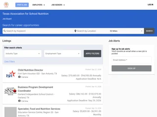 Texas Association for School Nutrition Job Board screenshot preview Texas Association for School Nutrition Job Board screenshot preview
