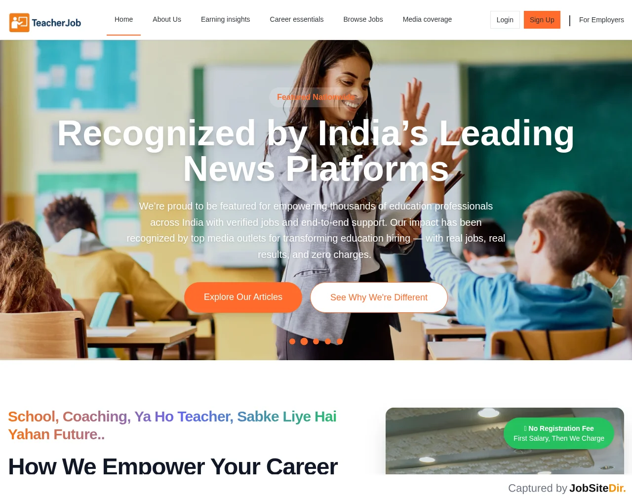 TeacherJob.in screenshot TeacherJob.in website screenshot