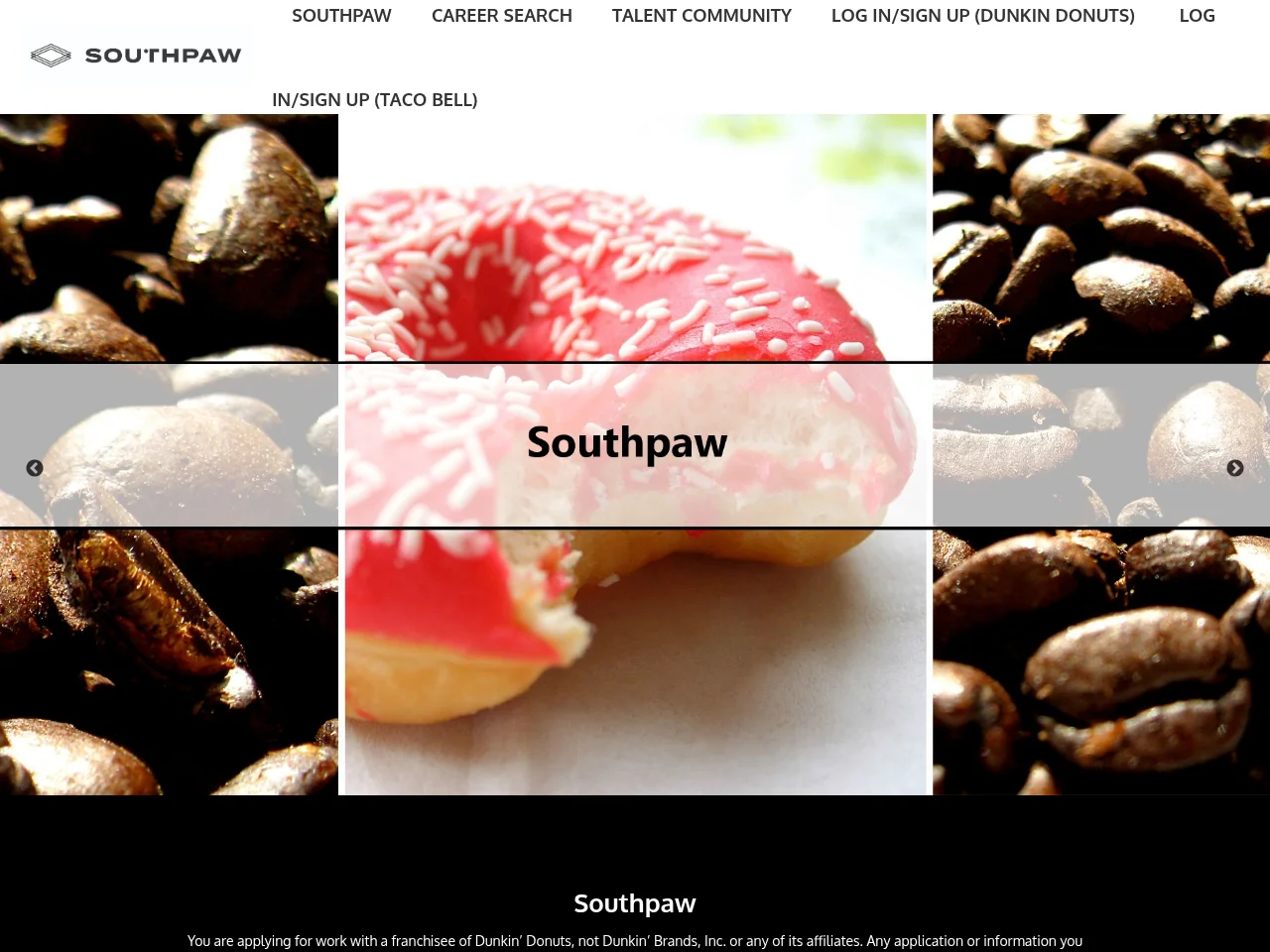 Team Southpaw screenshot Team Southpaw job board platform screenshot showing job search interface