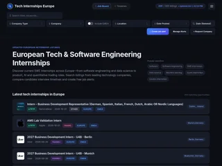 European Tech Internships screenshot preview